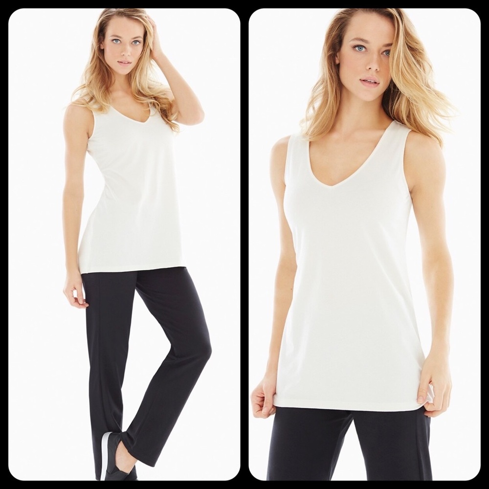 EUC Soma Premium Cotton Ivory V-Neck Tank Top